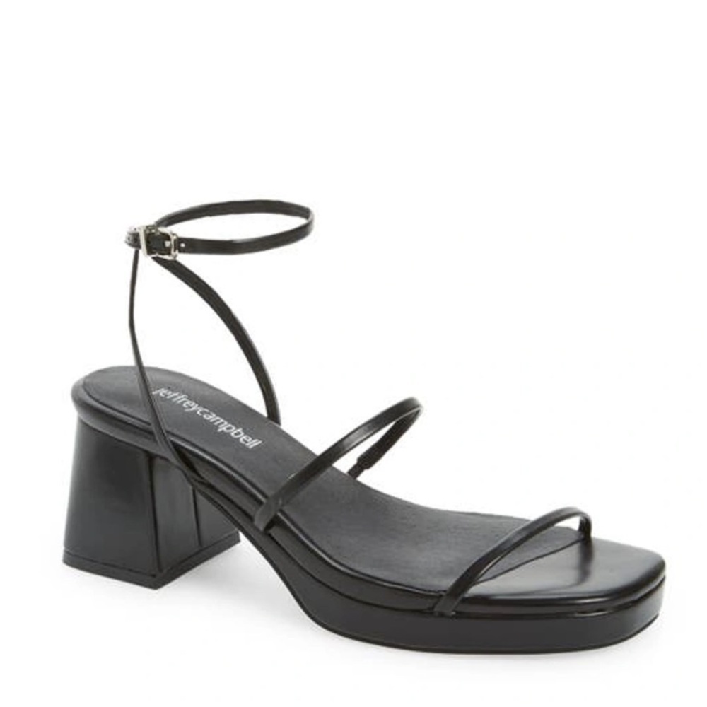 JEFFREY CAMPBELL Orchid Ankle Strap Sandal In Black Size 7